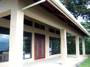 The veranda and entrance to the upper home, Casa del Lago.